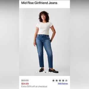 Gap Girlfriend Mid Rise Blue Jeans